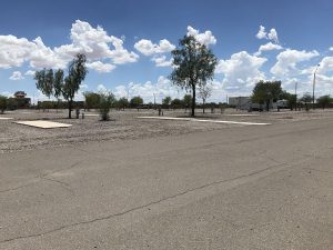 An empty campground in the summer in Texas