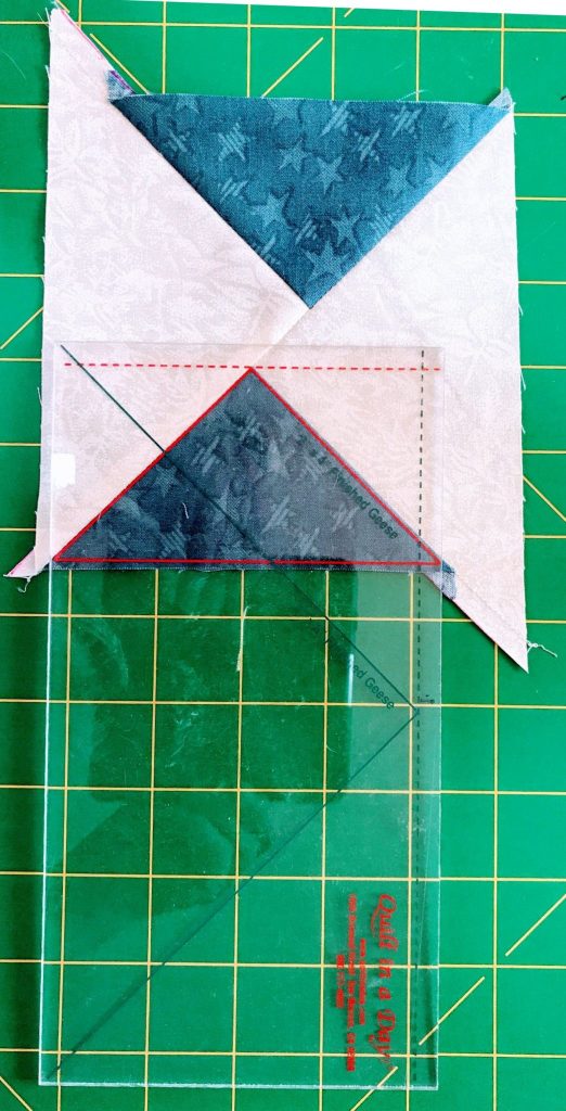 quilt fabric and a ruler