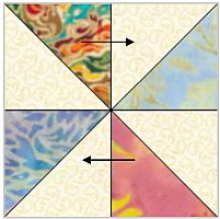 Color Me Creative Quilt Block of the Month, Block Six: HST blocks