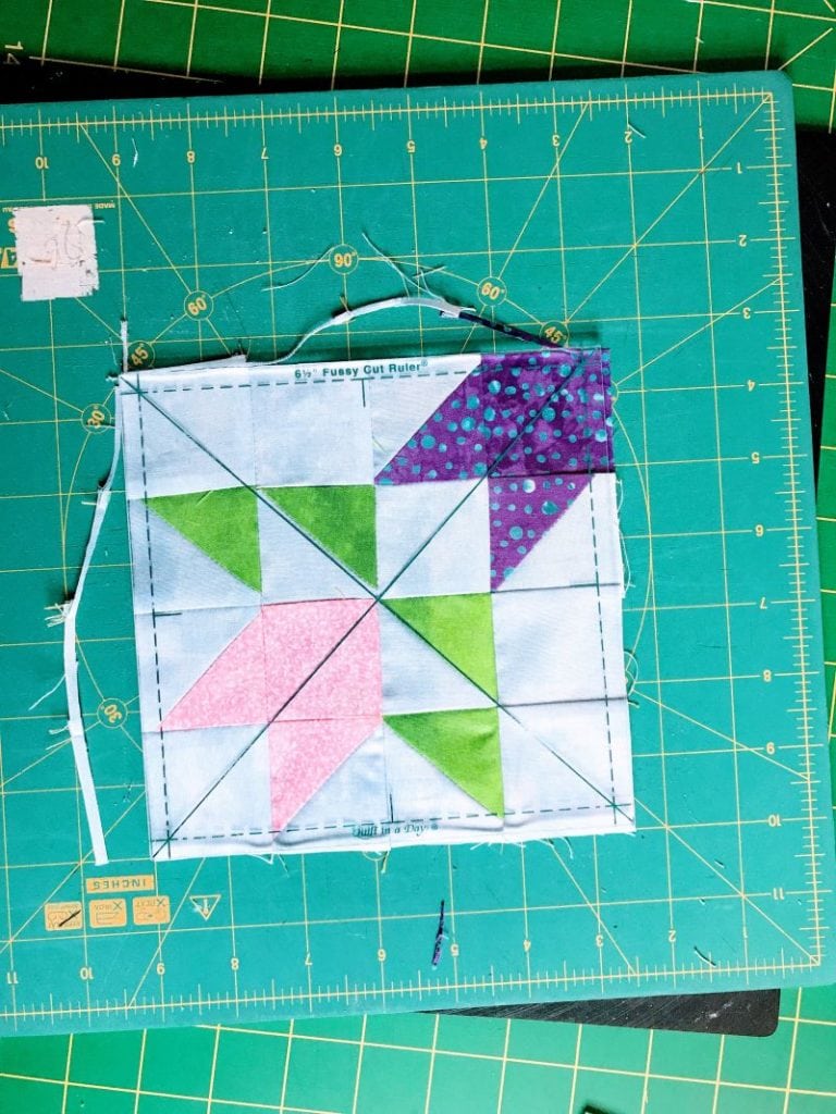 Using a Rotating Mat to Square Up a Quilt Block
