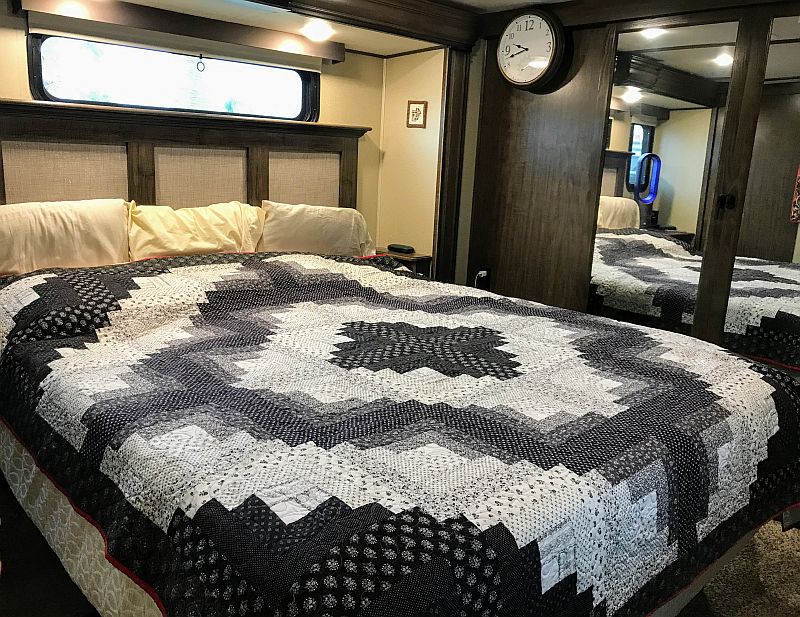 Black and White Quilt on a Bed