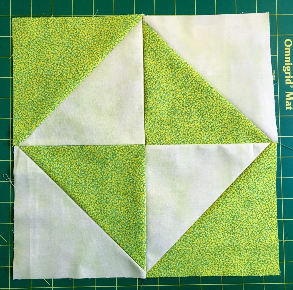 Four HST quilt blocks sewn together
