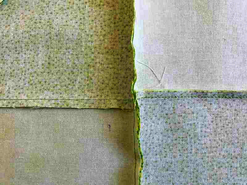 Image showing center seam of a quilt block