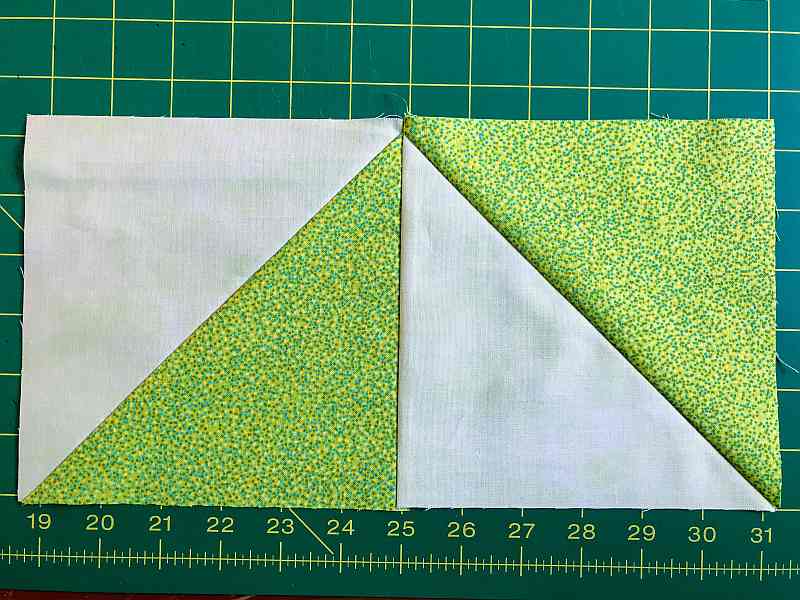 Quilt block showing alternating seams