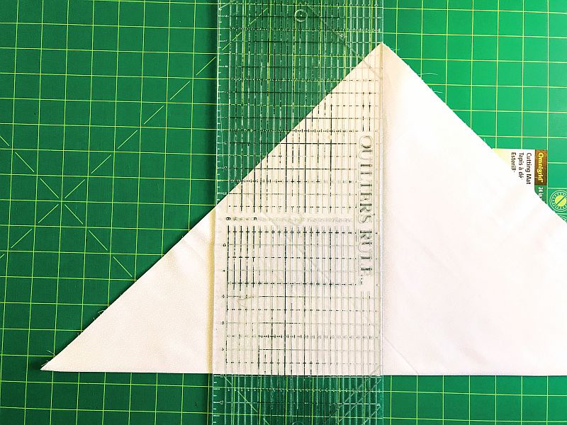 A Quilt Block being cut in half