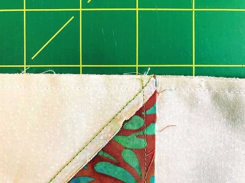 Aim for the X when sewing a seam