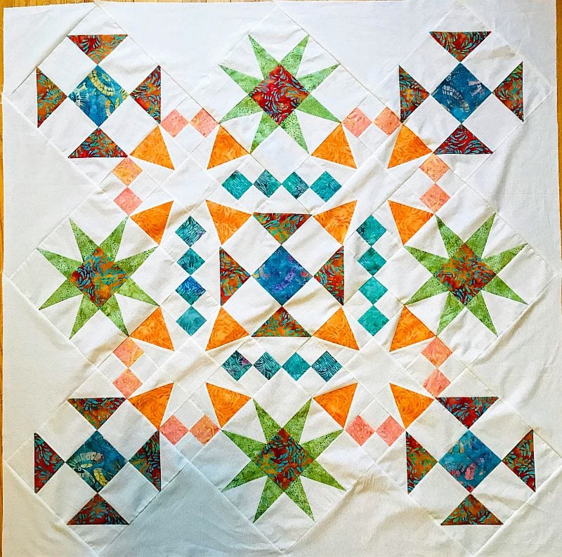 Sewn Center of the Summer Storm Mystery Quilt
