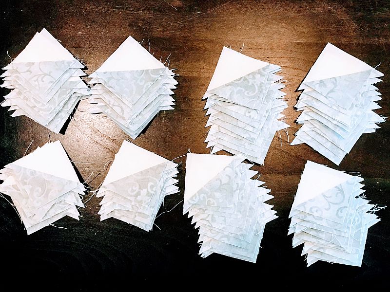 80 HSTs Makes 20 Pinwheel Quilt Blocks