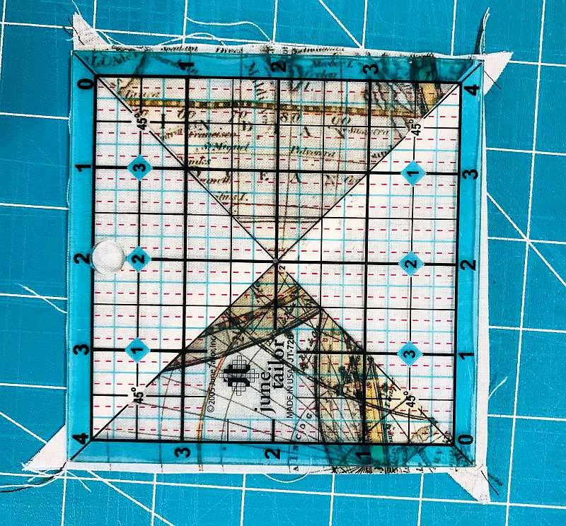 Round the Mountain Quilt Mystery Quarter Square Triangle Quilt Block