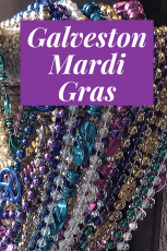 Mardi Gras Beads with Galveston Mardi Gras in text