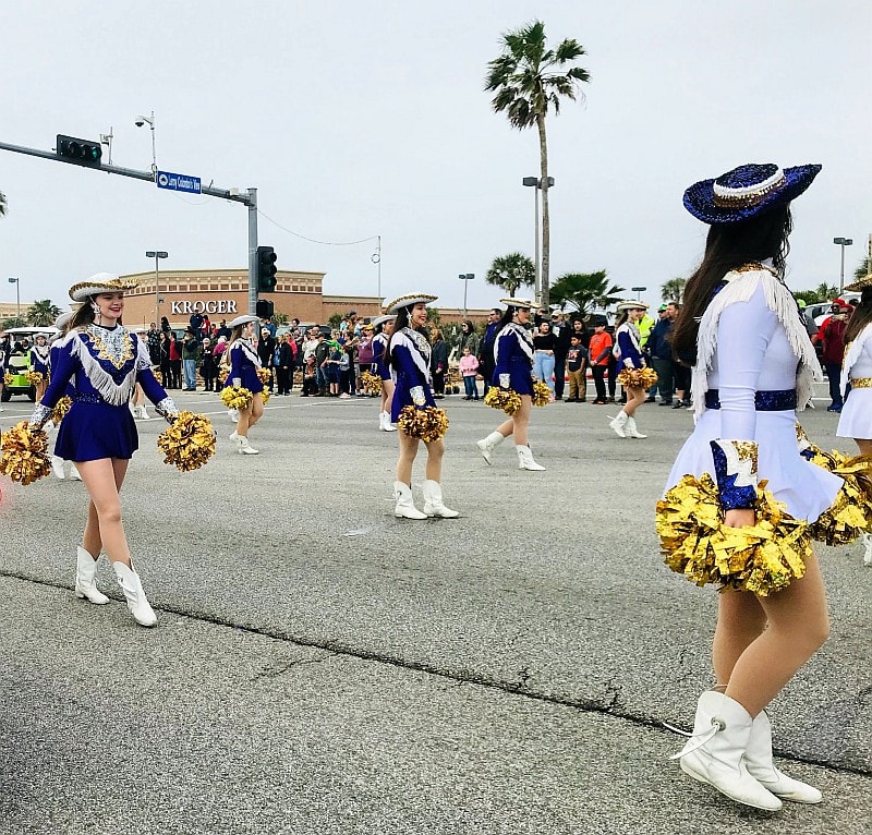 Texas Cheerleaders in a Mardi Gras Parade