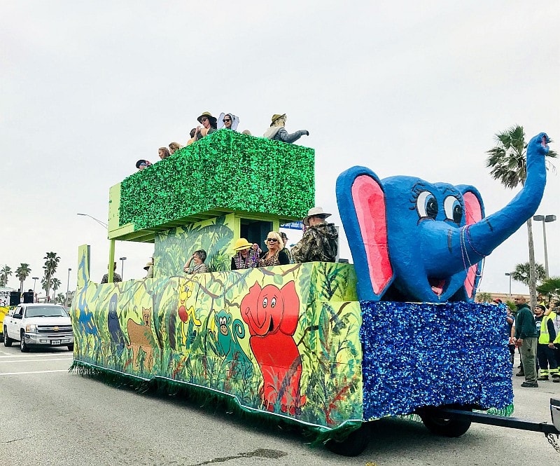 An Elephant in a Mardi Gras Parade