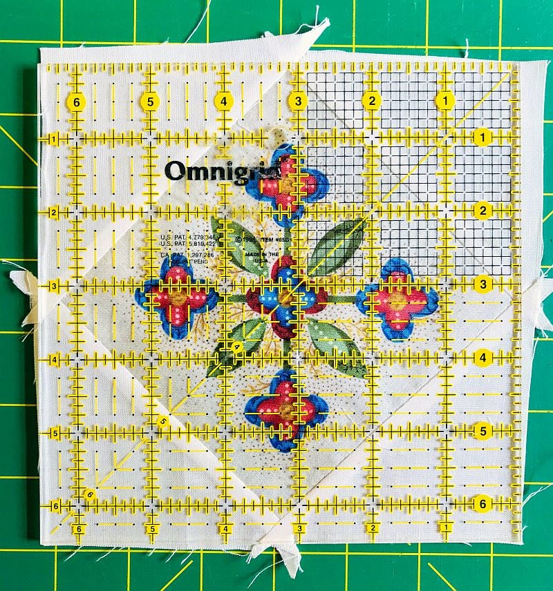 Quilt Tutorial: A comparison of square-up rulers with a Square-in-a-Square Quilt Block