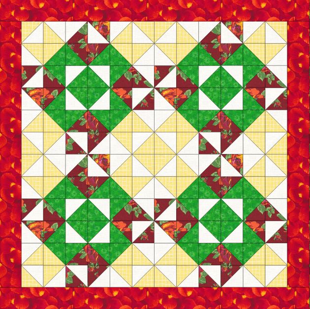 Summer Poppies Quilt Section