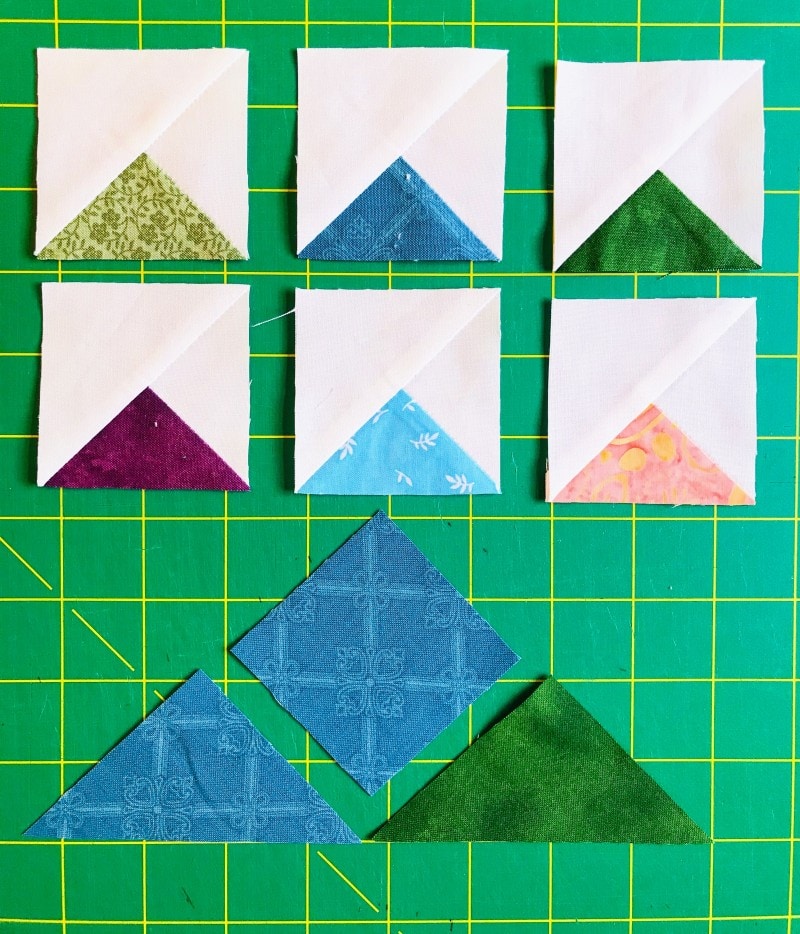 Quilt Tutorial:  Piecing a Triangle Setting Block