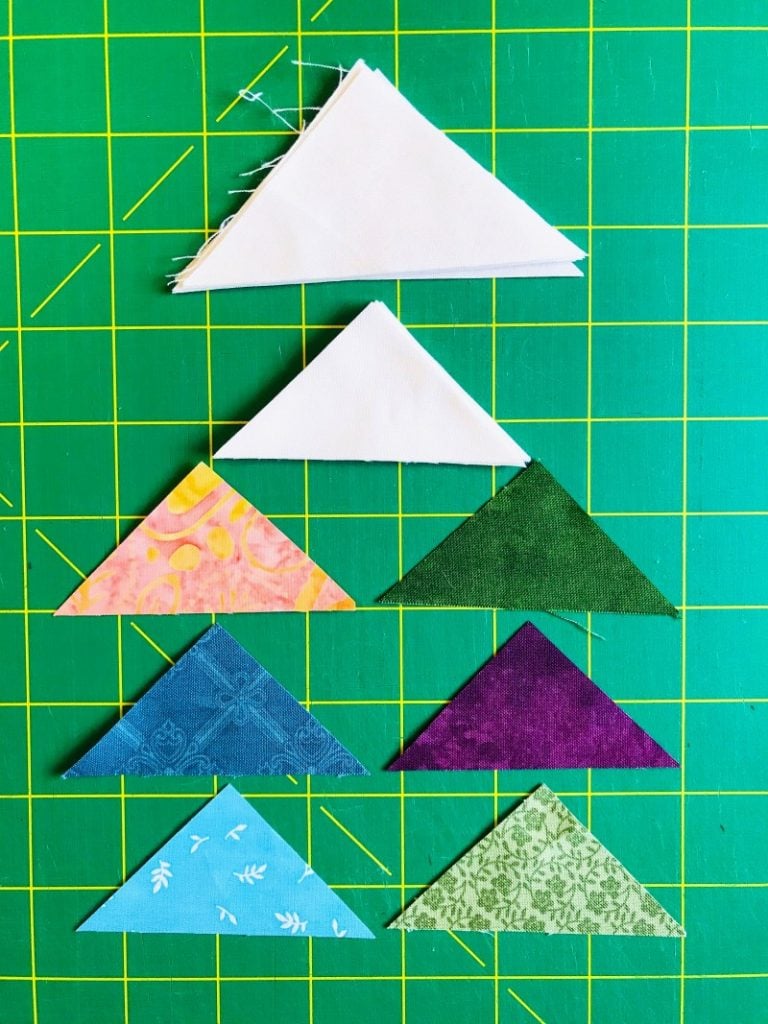 Quilt Tutorial: the Triangles for the Crayon Box Block