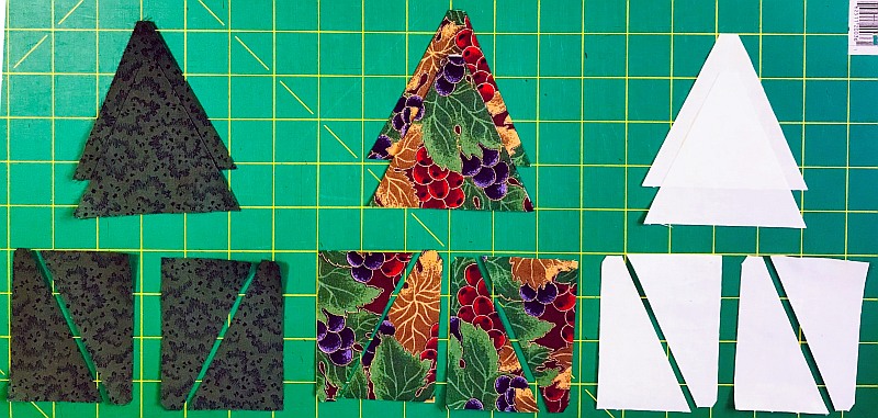 Fabric Layout for the Adirondack Winter Quilt Block