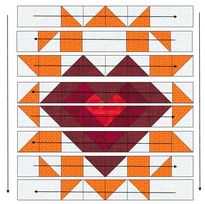 Piecing instructions for a quilt block