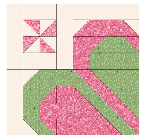 Assembly Diagram for the Love and Luck Quilt Block