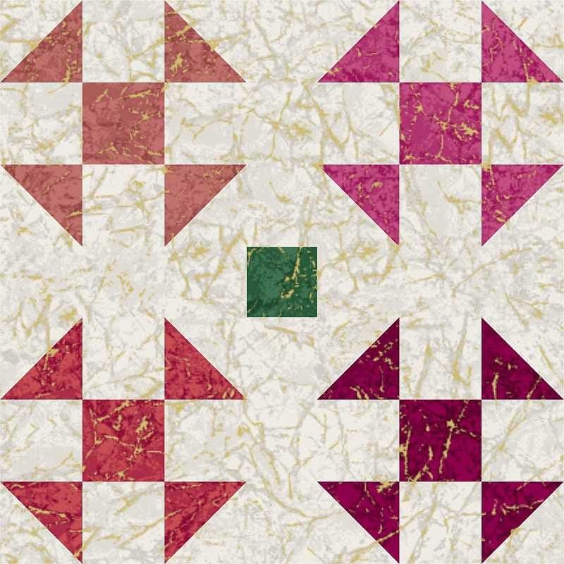 March Quilt Block: Four Roses