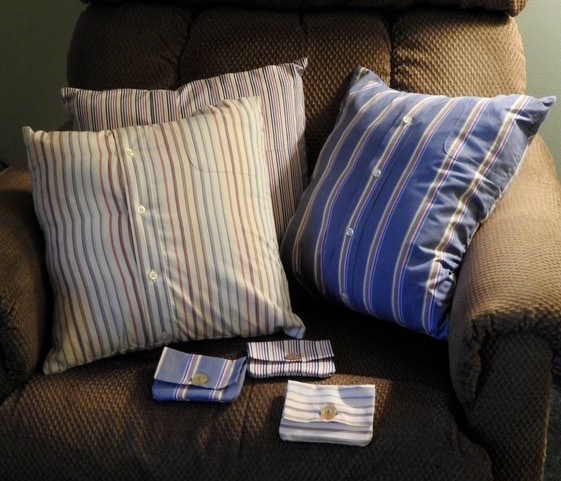 Pillows made from Steve's Shirts