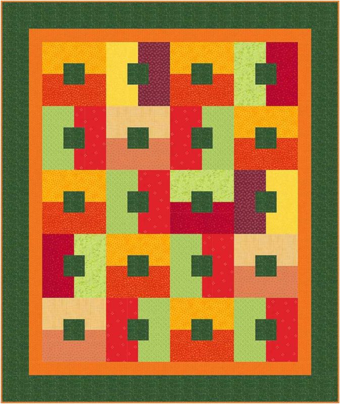 Quilt with a straight-set block