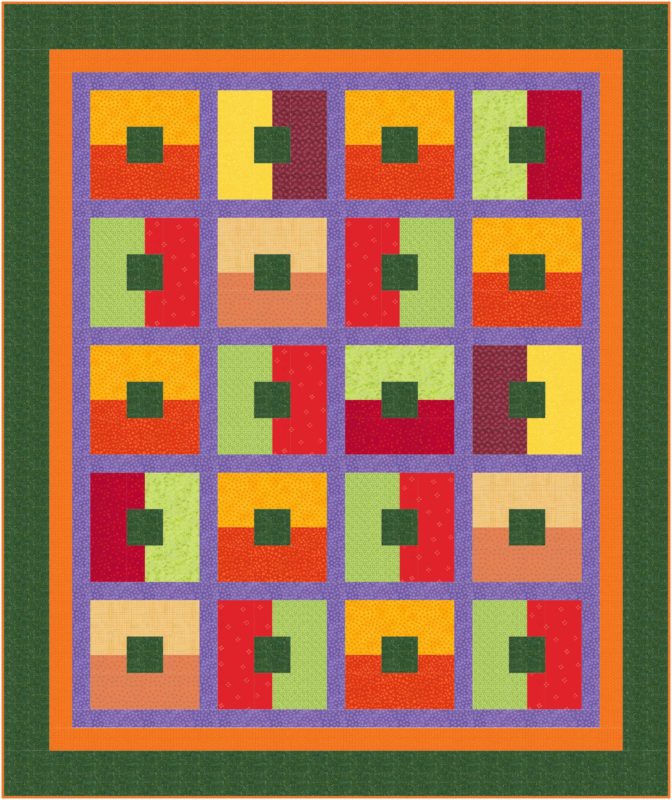 Quilt with the block set in sashing