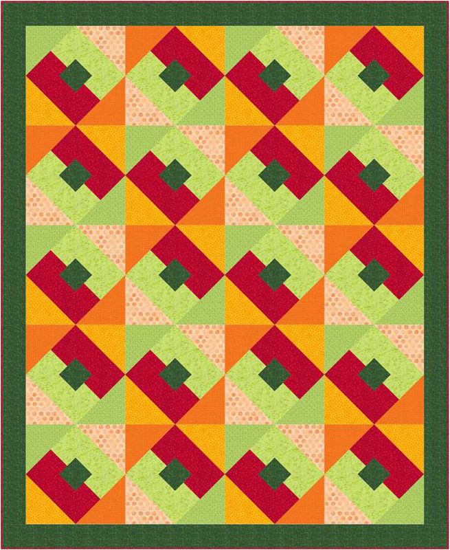 Quilt with the block as the center of a square-in-a-square block