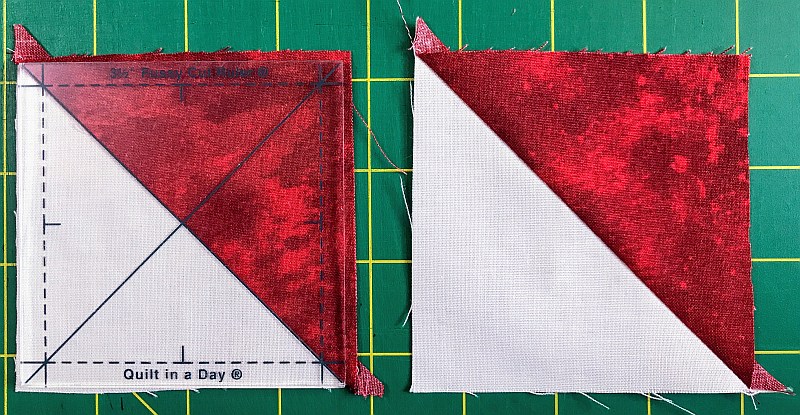 Squaring Up an HST for a Three-Dimensional Pinwheel Quilt Block