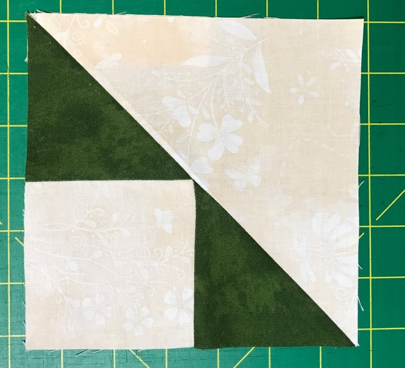 Making the Green Shaded Four-Patch for the Winter Walk Quilt Mystery