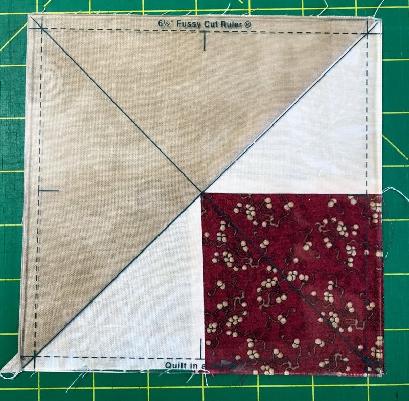 Squaring up a Shaded Four-Patch Quilt Block