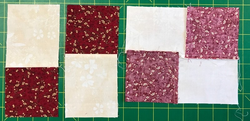 Making a Shaded Four-Patch Block for the Winter Walk Mystery Quilt