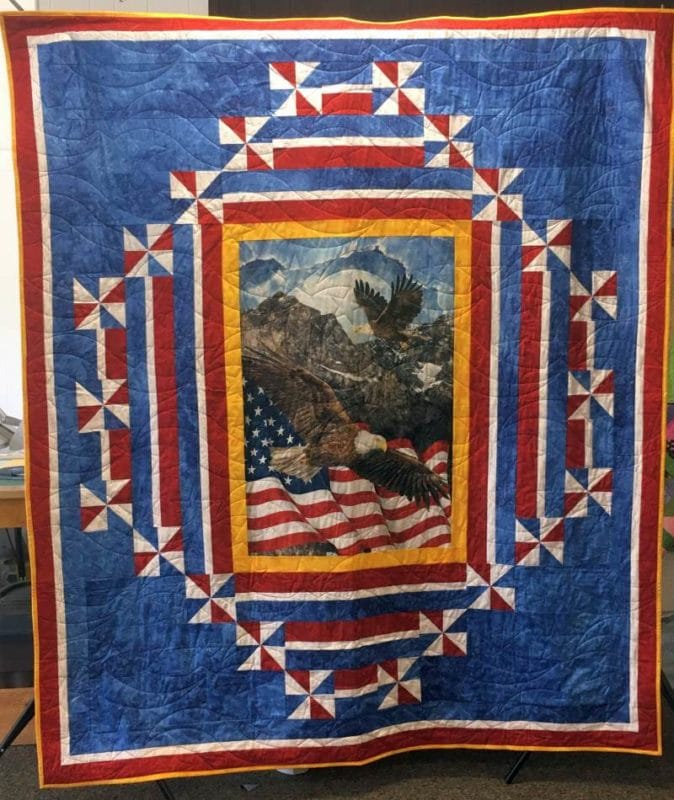 With Love Quilt with a Eagle Panel