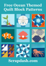 Ocean Themed Quilt Block Pin