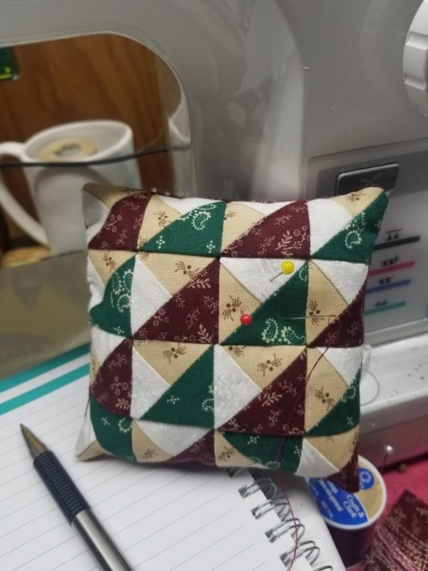 Pincushion made from scraps