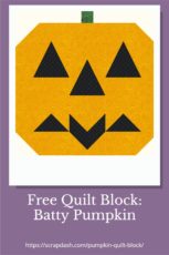A Batty Pumpkin Quilt Block Pin