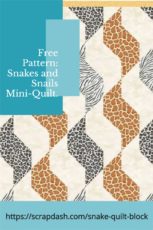 Snake Quilt Block Mini Quilt Pin