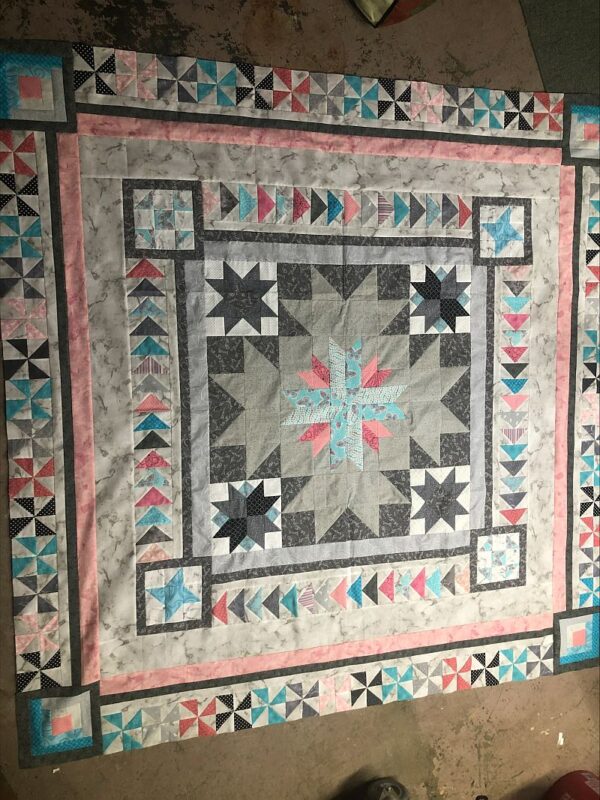 Kelly's finished Color Me Creative Quilt Top