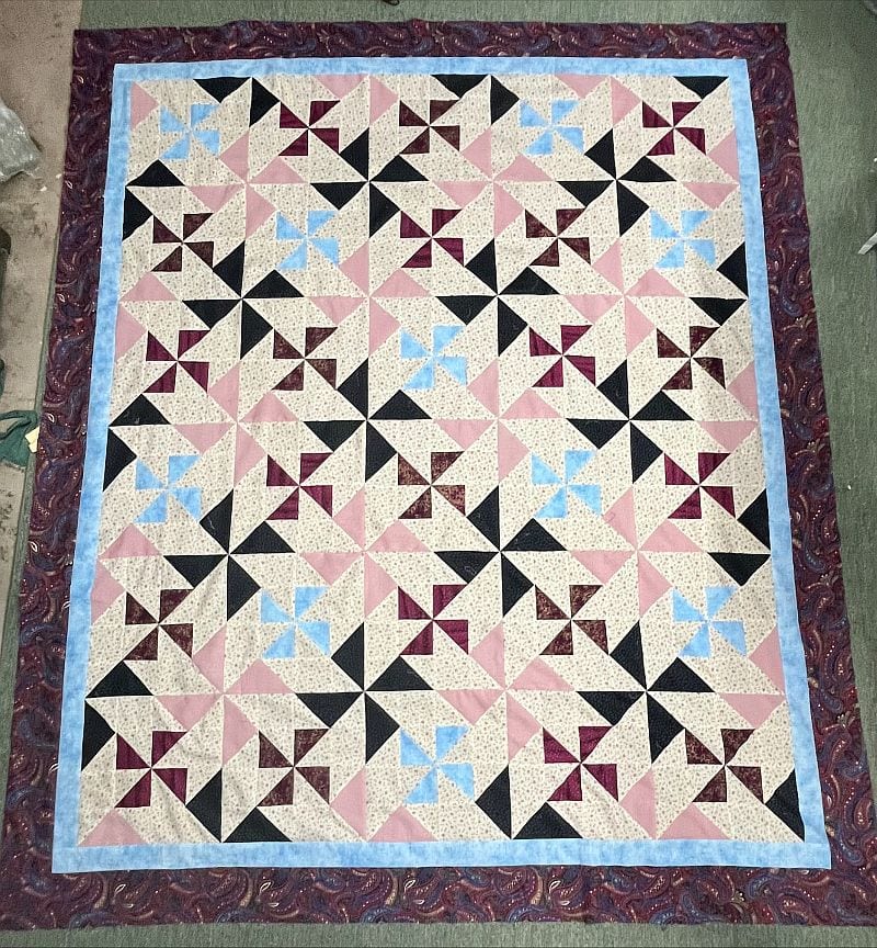 Finished Mardi Gras Magic Quilt by Kelly