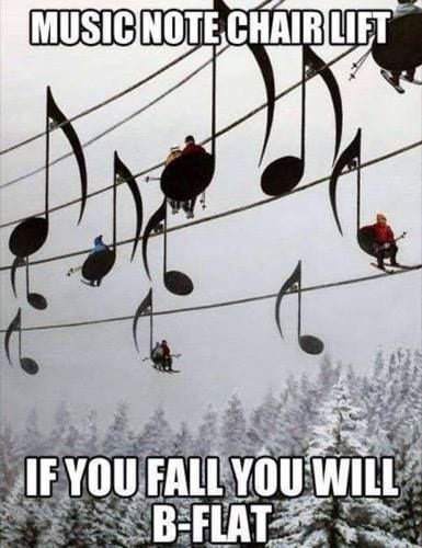 ski chair lift that looks like music notes