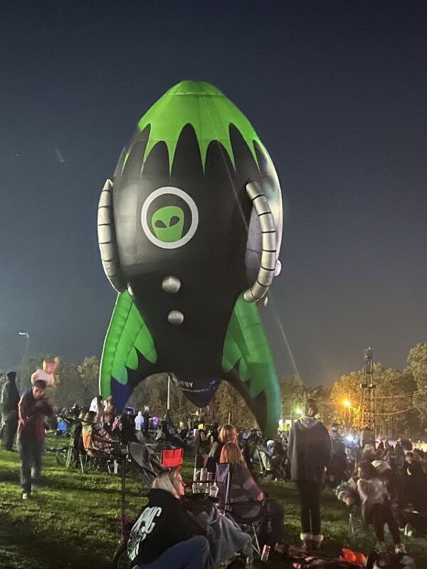 Filling a Rocket Ship Balloon at a Festival