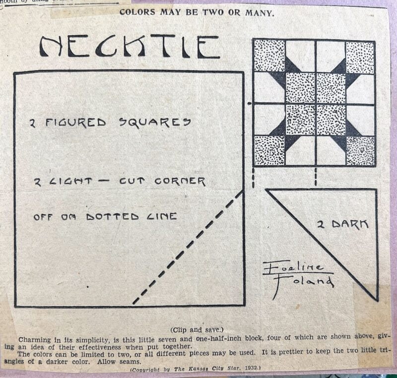 Kansas City Star Quilt Pattern from 1932