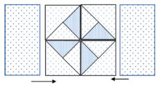 Polygon subdivision pattern with geometric shapes and dotted design for scrapbooking or crafts.