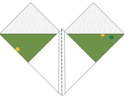 Green-No-Math Flying Geese Layout - the heart