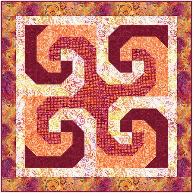 red-octopus-arms mini quilt