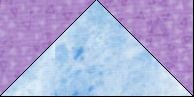A large blue triangle overlays the bottom portion of a purple rectangular background, creating a bold contrast reminiscent of the geometric design found in a Sea Star Quilt Block.